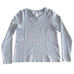 Athleta Renew Crew Neck Long Sleeve Shirt Gray Womens Size X-Large